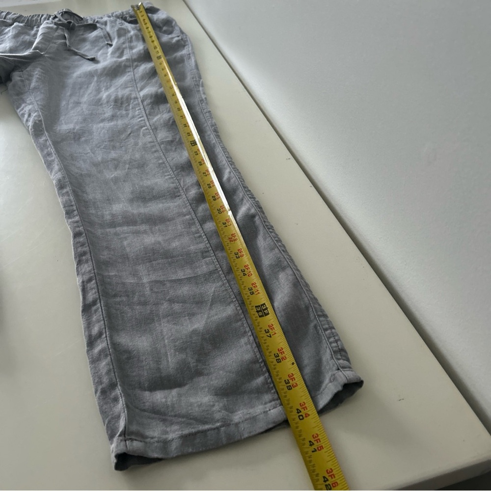Nicole Miller Linen Trousers Pants Gray Women Size M - Picture 4 of 8